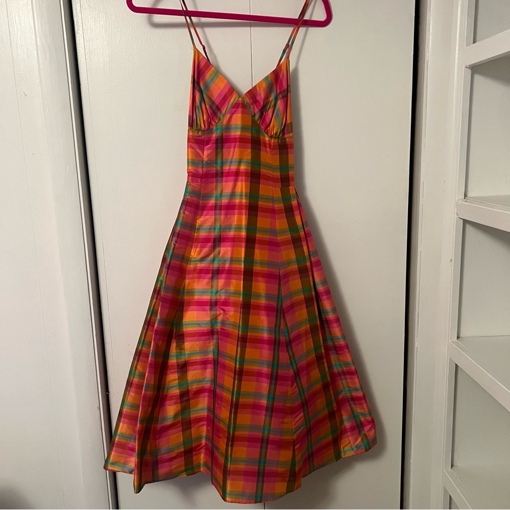 Multicolor Plaid Spaghetti Strap Dress